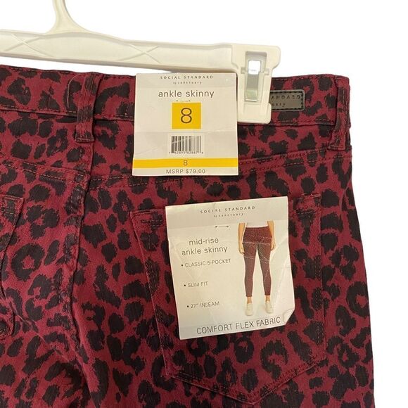 New Social Standard by Sanctuary Ankle Skinny Stretchy Cheetah Jeans Size 8 - Picture 5 of 10
